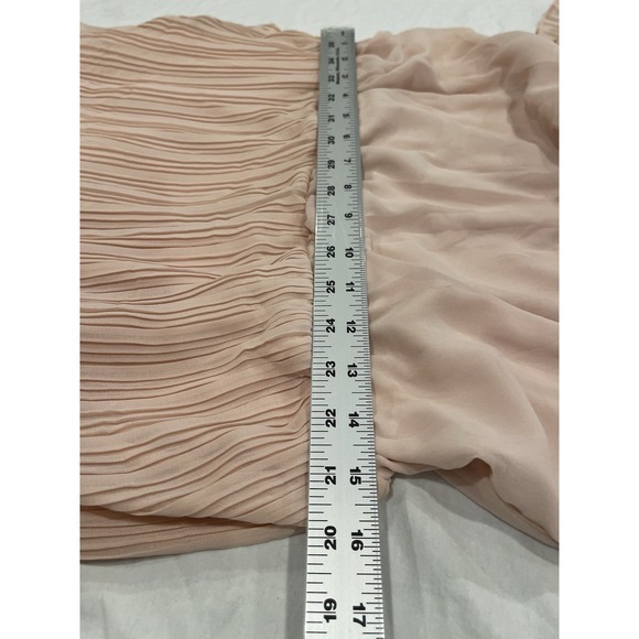 Lulus Blush Pleated Off-the-Shoulder Tiered Midi Dress Romantic Wedding Coquette - Picture 6 of 7